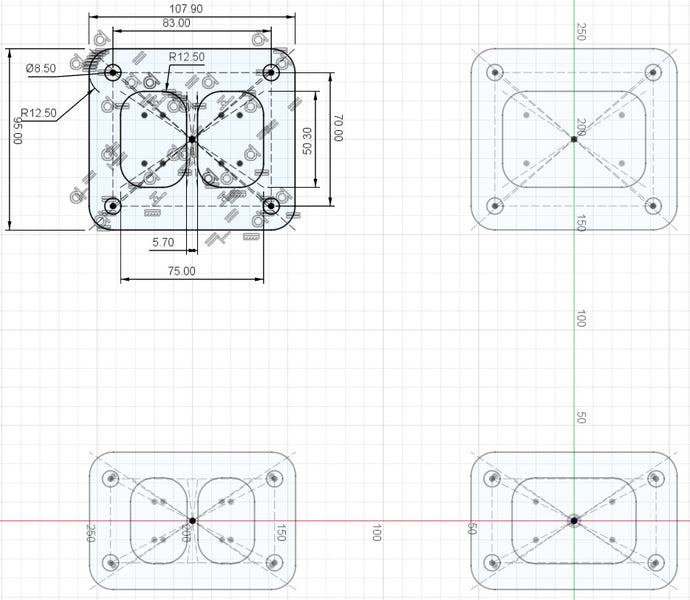 .DXF drawings for laser cutting of stainless steel flanges